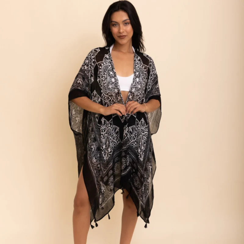 World-Class Mandala Tassel Kimono Fine