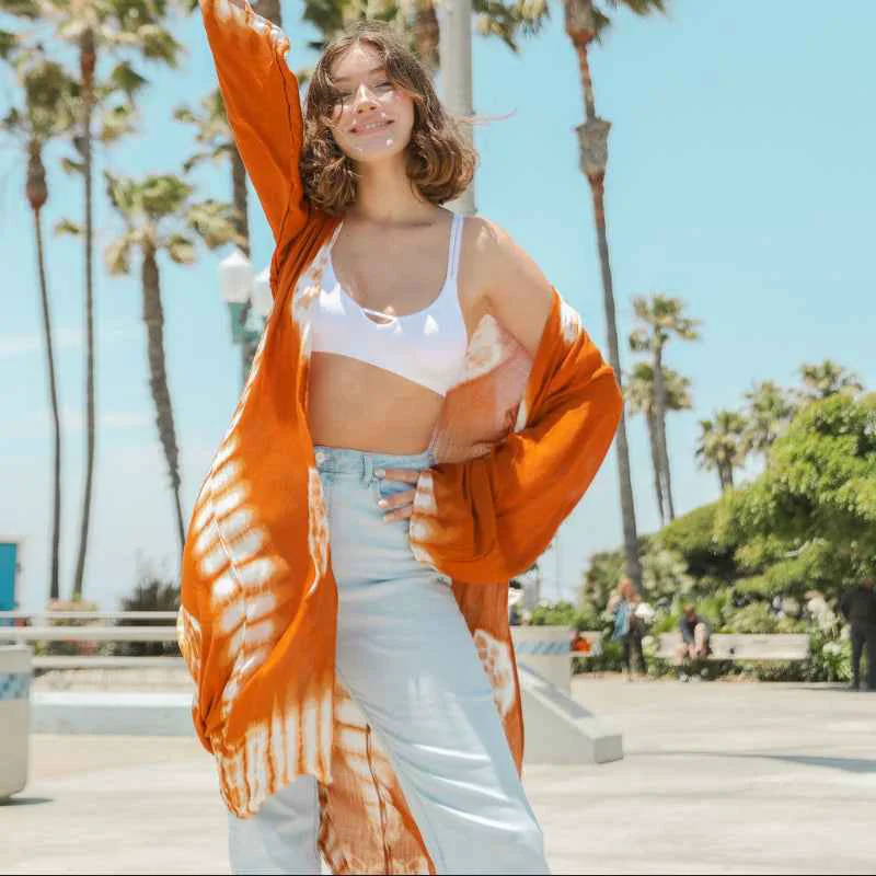 Crafted Summer Tie Dye Kimono High-Grade