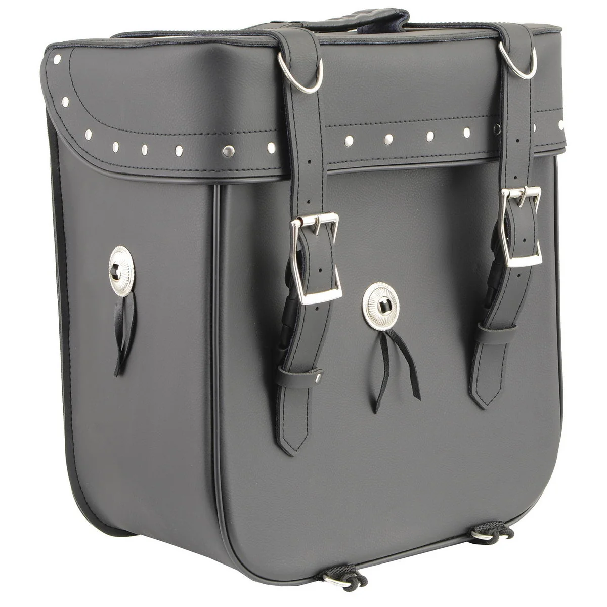 Top-Quality Milwaukee Leather SH581 Medium Black Studded PVC Sissy Bar Motorcycle Bag High-End