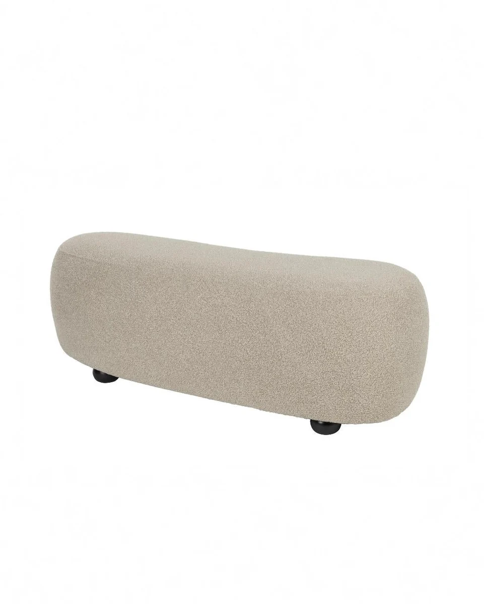 Official Foxford Cloud Bouclé Hocker Beige Eco-Friendly