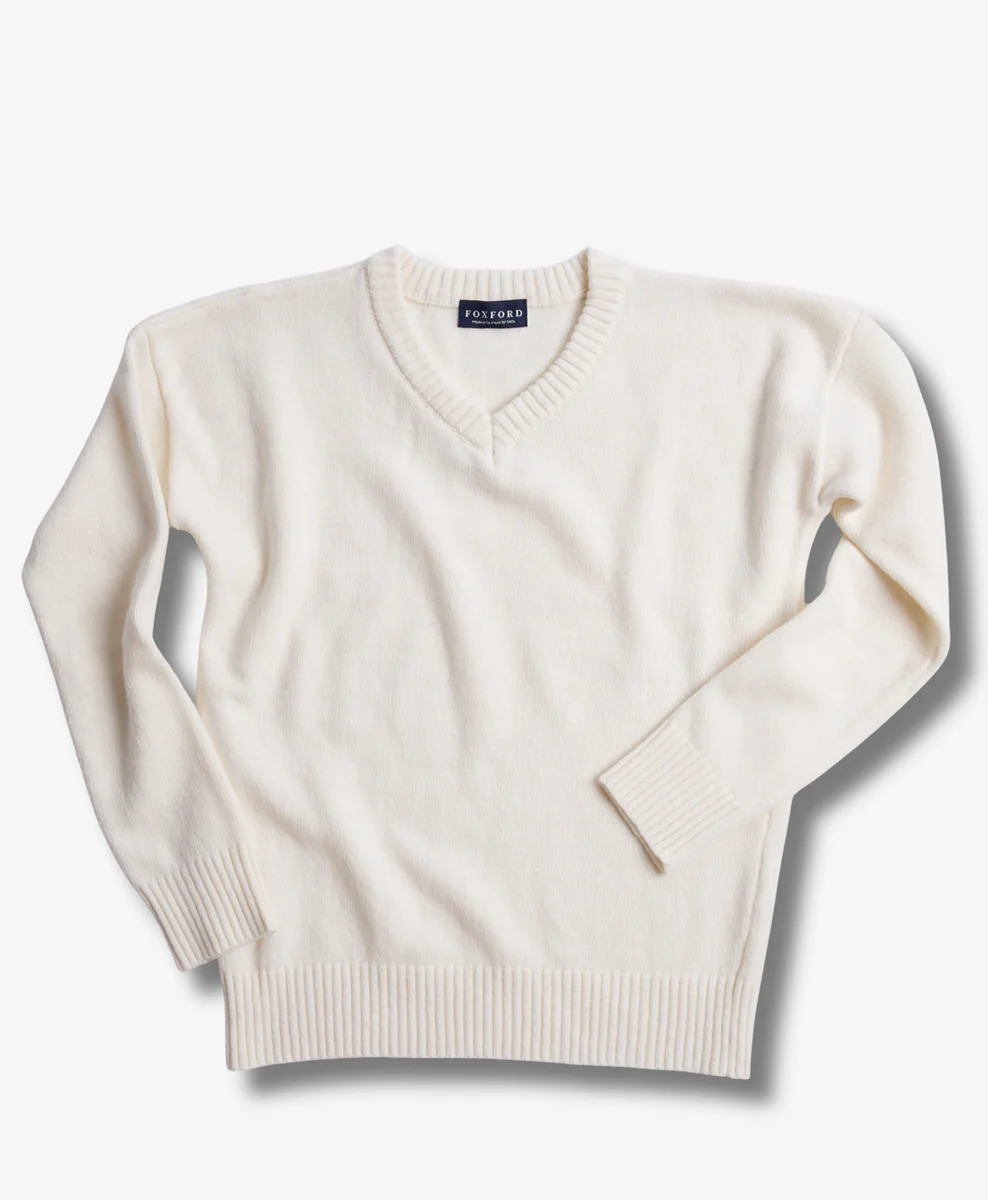Smart Foxford Classic Natural Lambswool V-Neck Original