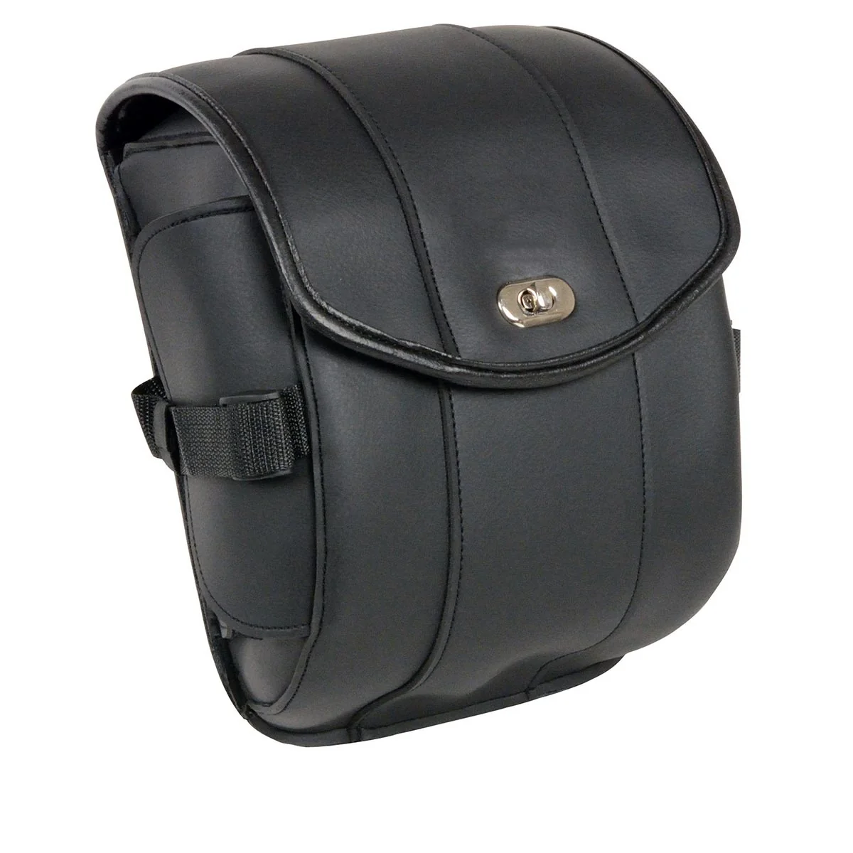 Original Milwaukee Leather MP8110 Small Black PVC Motorcycle Cruiser Style Turn Clasp Zipper Sissy Bar Bag Secure