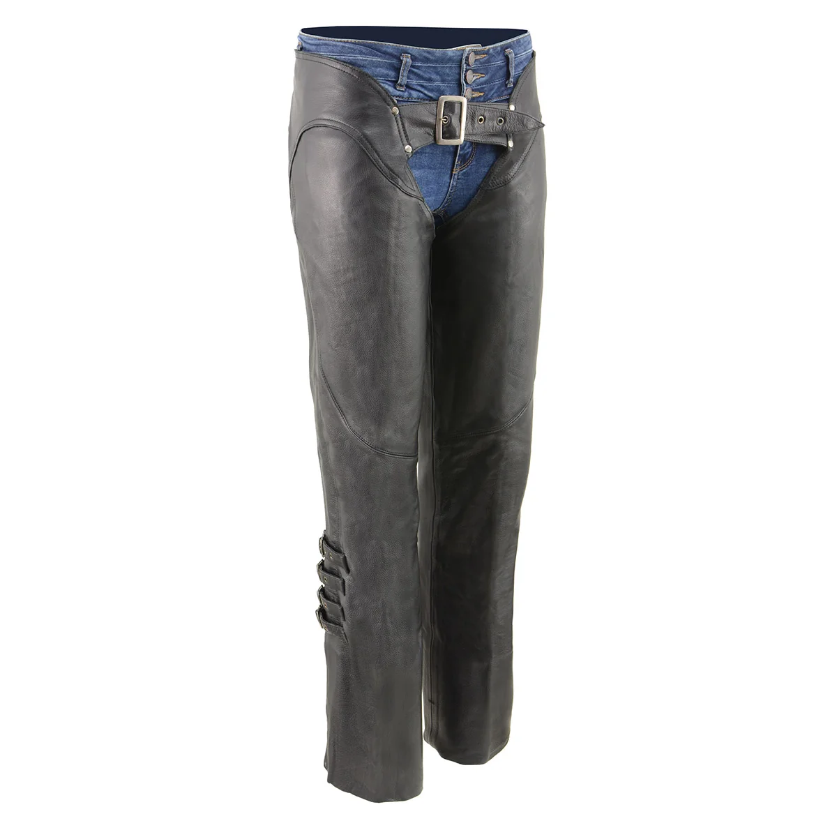 Easy-to-Use Milwaukee Leather Women’s Black Premium Leather Motorcycle Rider Protective Chaps MLL6520 Lightweight