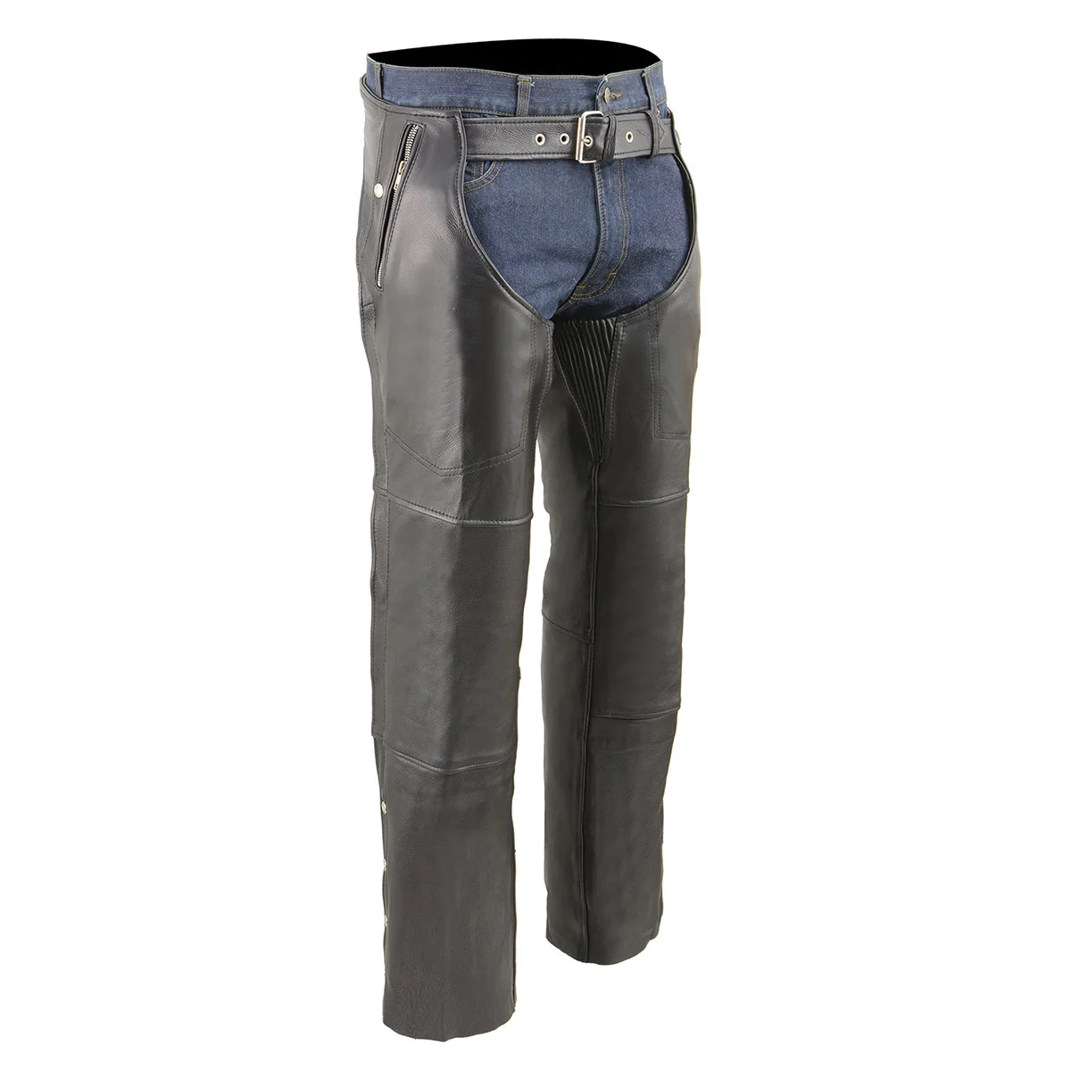 Environmentally Friendly Milwaukee Leather MLM5505 Men’s Removal Thermal Lined Black Premium Leather Motorcycle Chaps w Cool-Tec Leather Long-Lasting