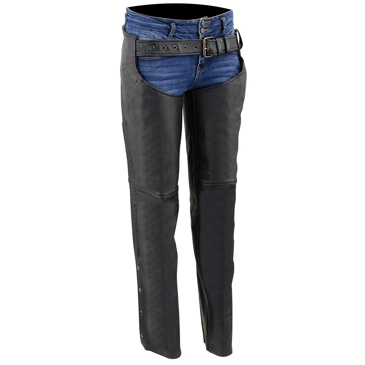 Secure Milwaukee Leather LKL6700 Women’s Classic Black Leather Chaps with Hip Pocket Elegant