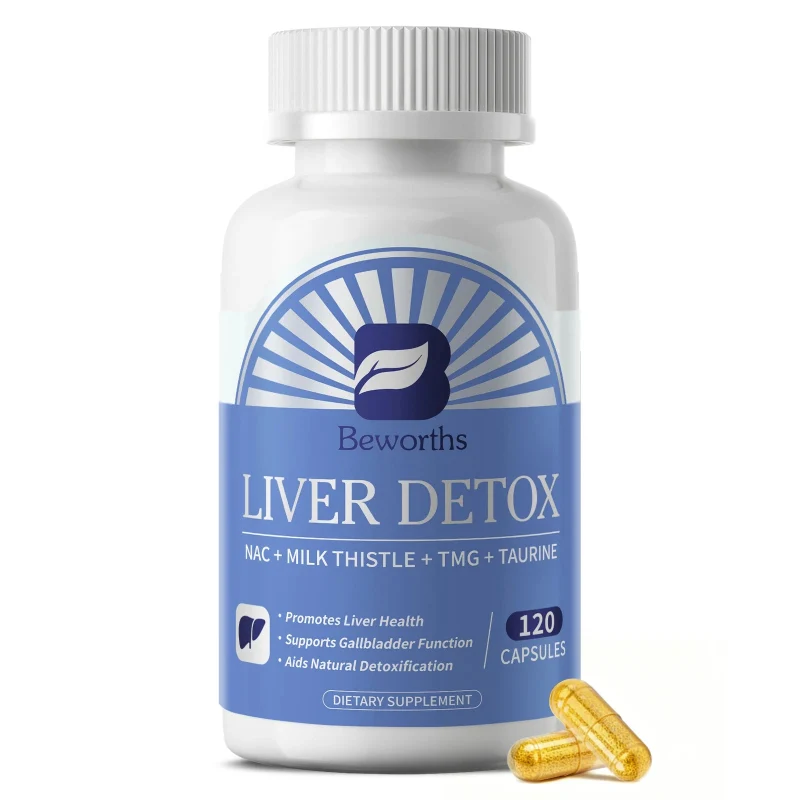 Unique Beworths Liver Detox Pills with NAC Milk Thistle TMG Taurine – Non-GMO Vegan Formula Exclusive