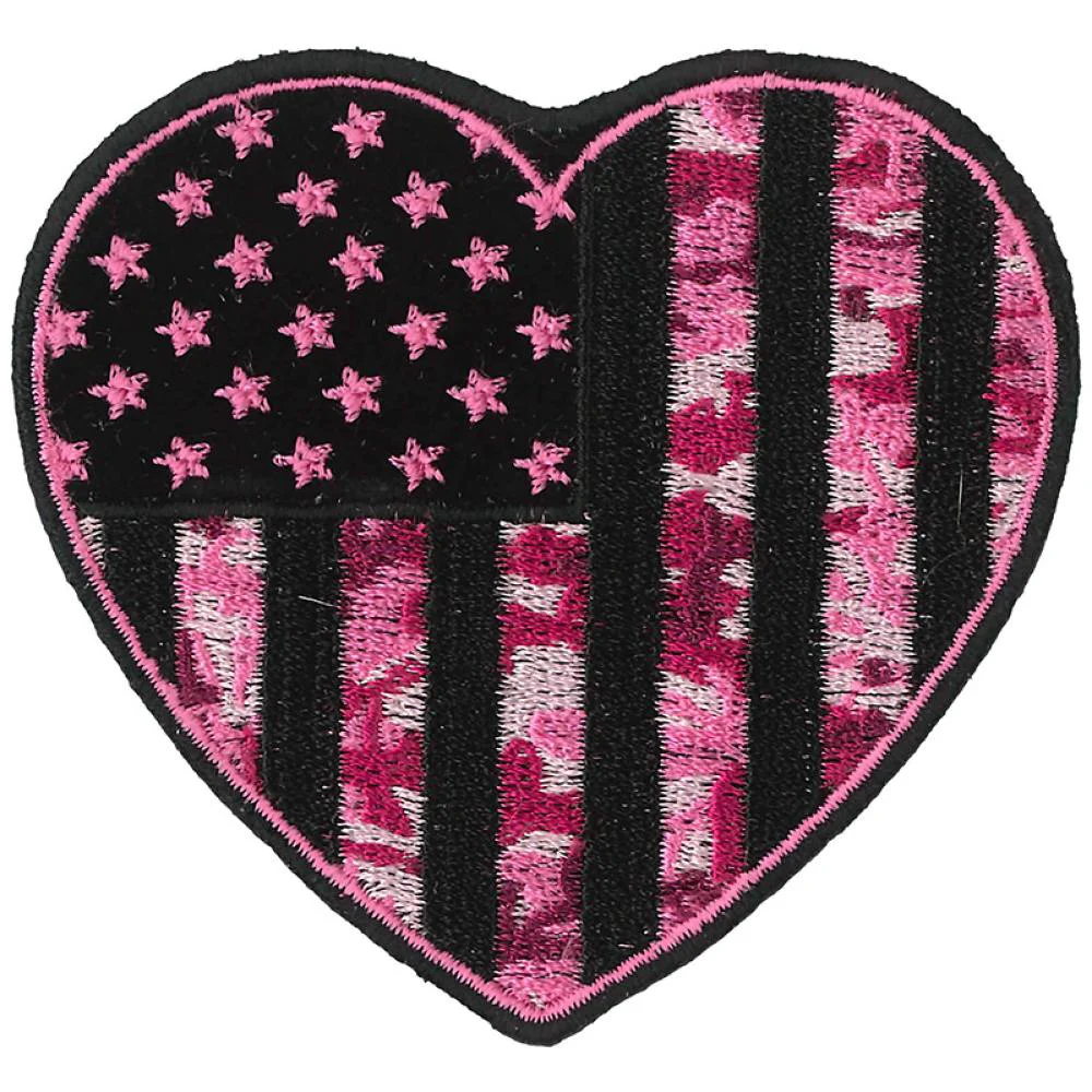Smooth Hot Leathers PPQ1060 Camo Heart 3 Patch High-Quality