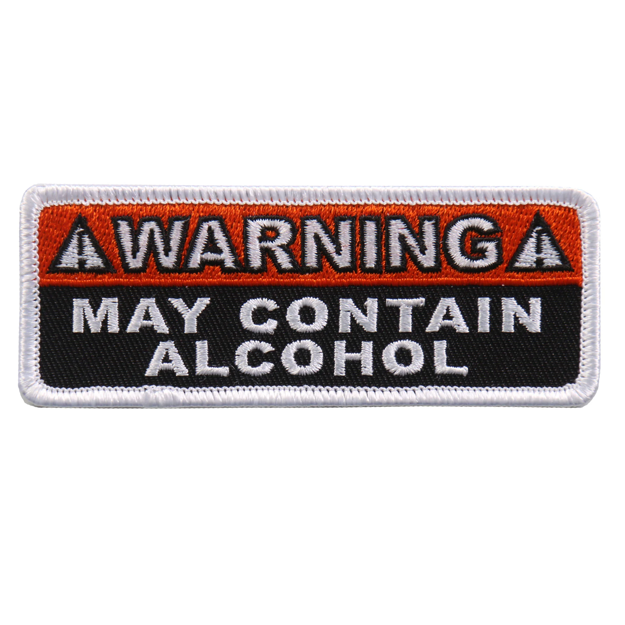 Long-Lasting Hot Leathers PPL9597 Warning May Contain Alcohol 4 x1 Patch Innovative