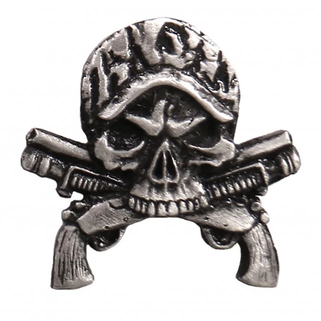 Solid Hot Leathers PNA1299 Camo Skull Guns Pin Elegant