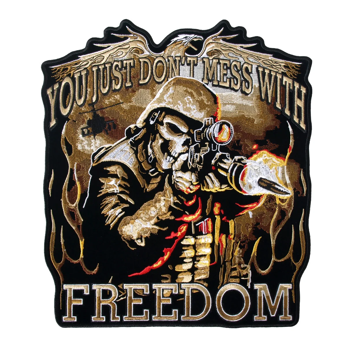 Soft Hot Leathers PPA6367 Skull Soldier 10 x 11 Patch Certified