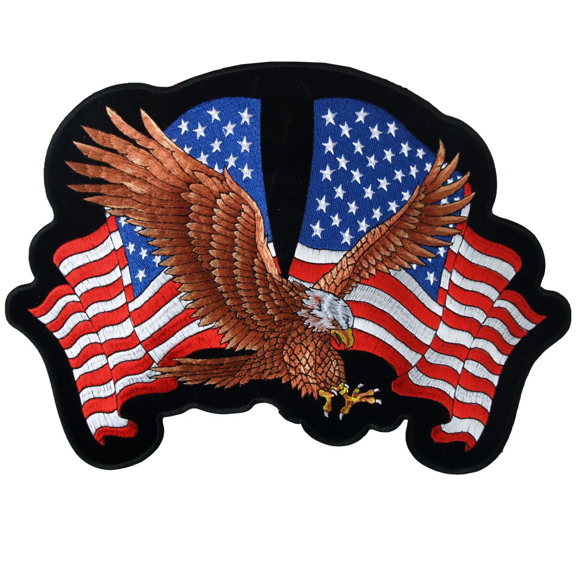 Top-Quality Hot Leathers PPA1587 Eagle 2 Flags 12 x 8 Patch Eco-Friendly