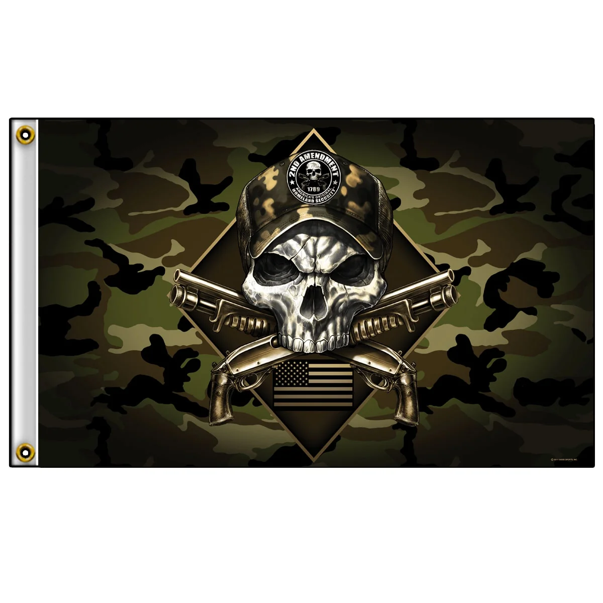 Official Hot Leathers FGA1072 Camo Skull Flag 3 Foot x 5 Foot Lightweight