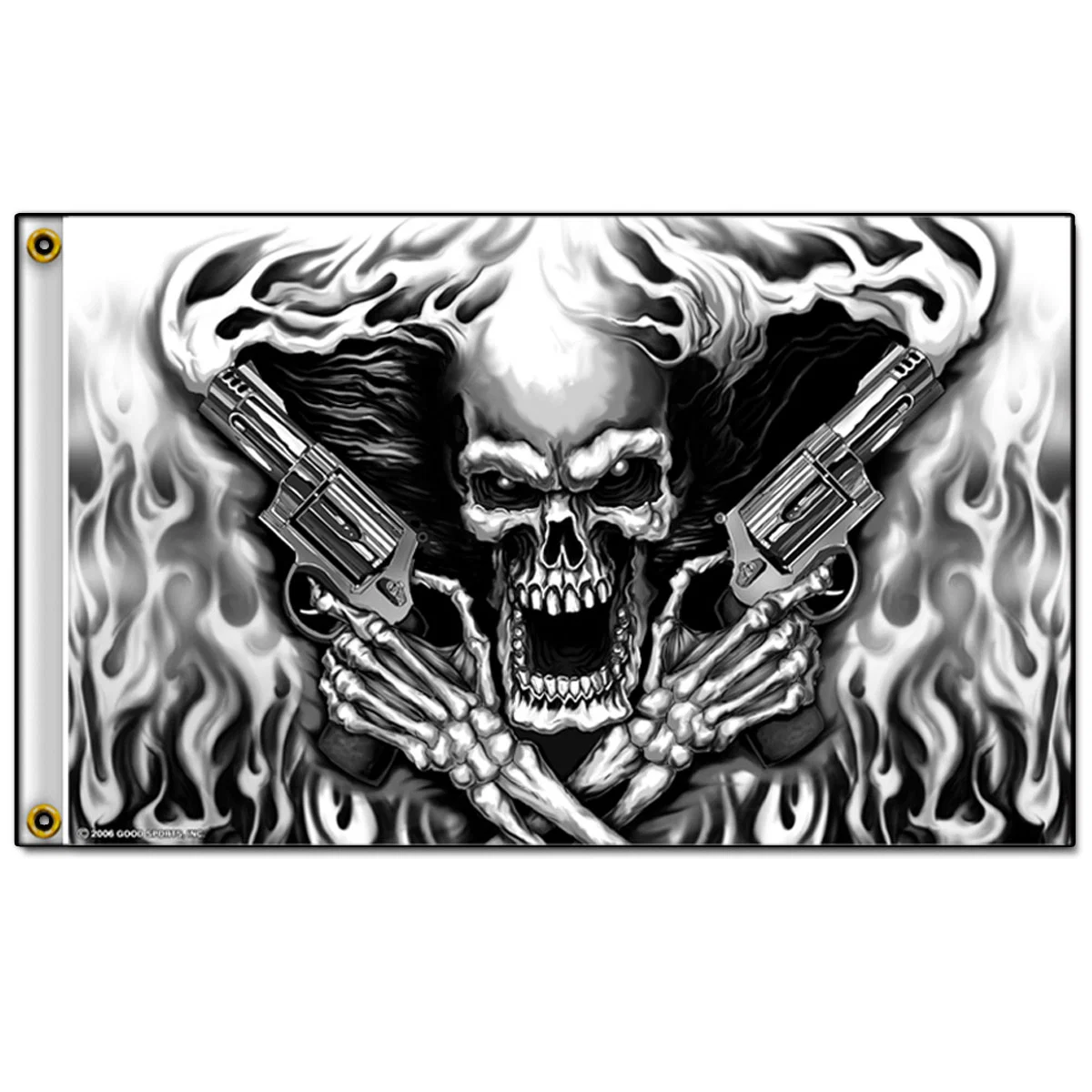 Efficient Hot Leathers FGA1024 Assassin Skull Flag 3 Foot x 5 Foot High-Grade