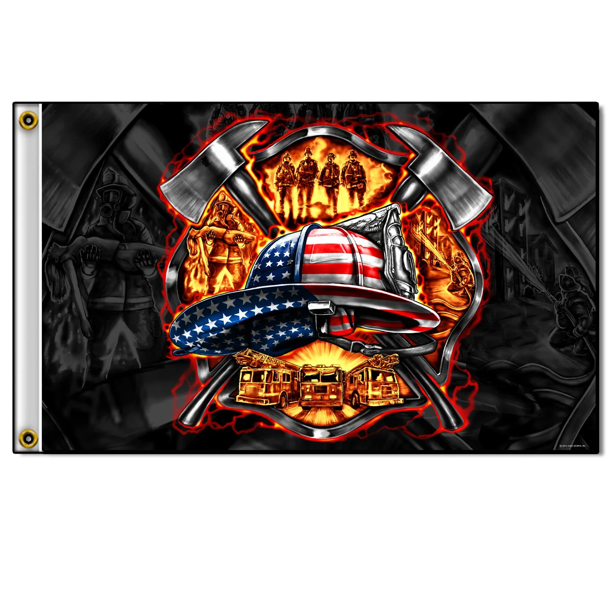 Quality Hot Leathers FGA1056 Fire Fighter Flag Functional