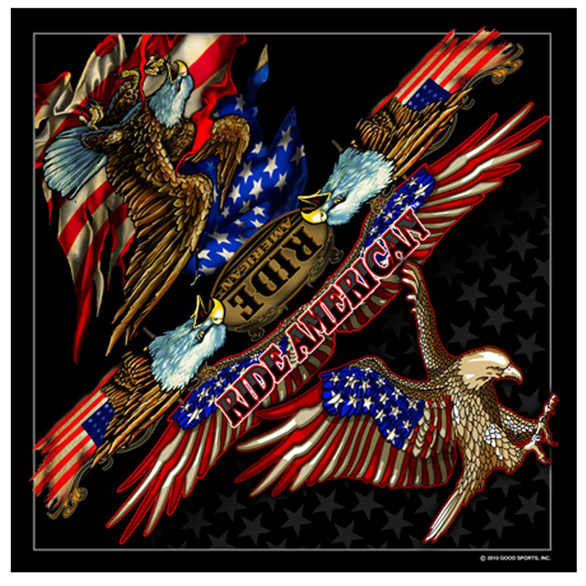 Eco-Friendly Hot Leathers BAB1052 Attack Eagle Bandana Solid