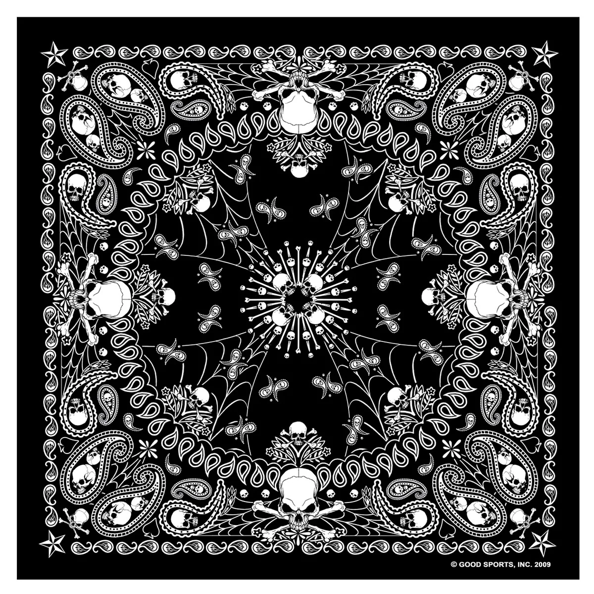 Versatile Hot Leathers BAB1039 Black Paisley Skull Bandana Original Design