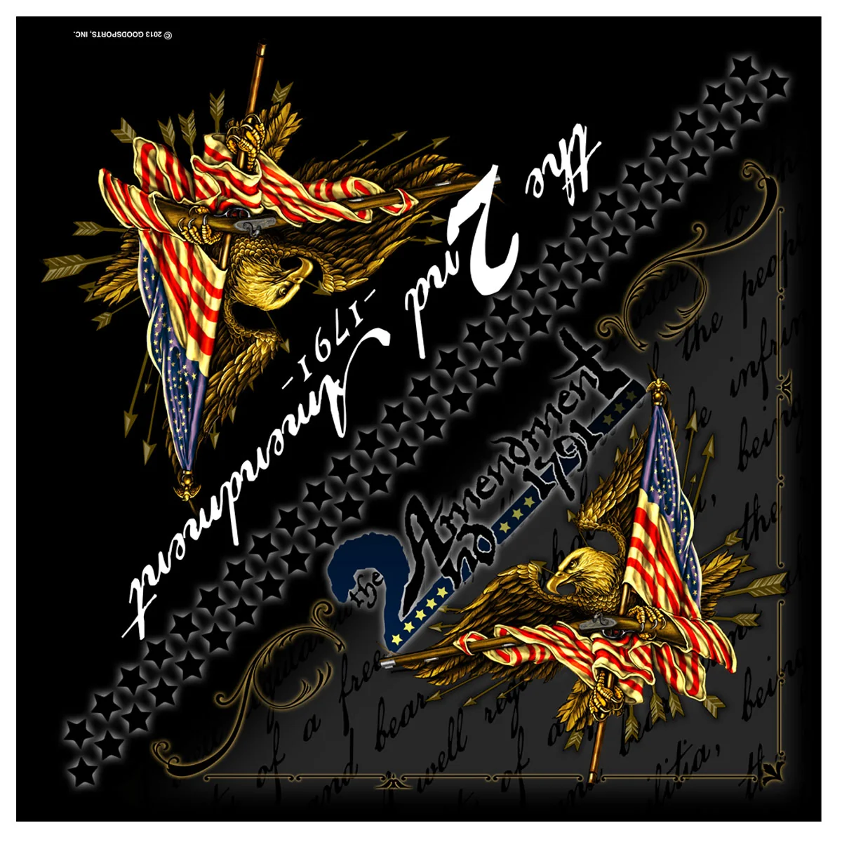 Eco-Friendly Hot Leathers BAB1067 2nd Amendment Bandana Crafted