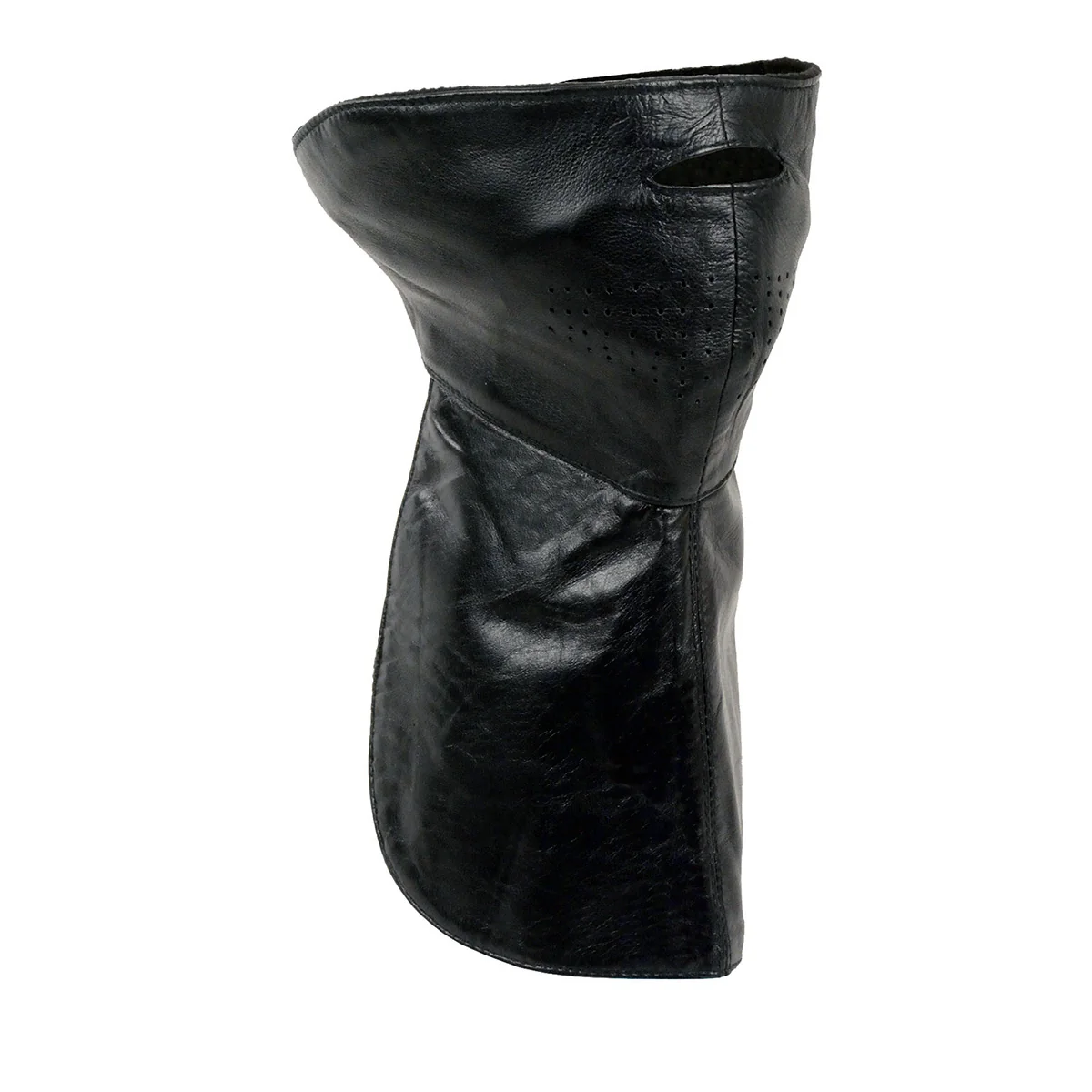 Comfortable Milwaukee Leather Unisex Black Premium Leather Neck Warmer with Fleece Liners for Cold Weather Classic