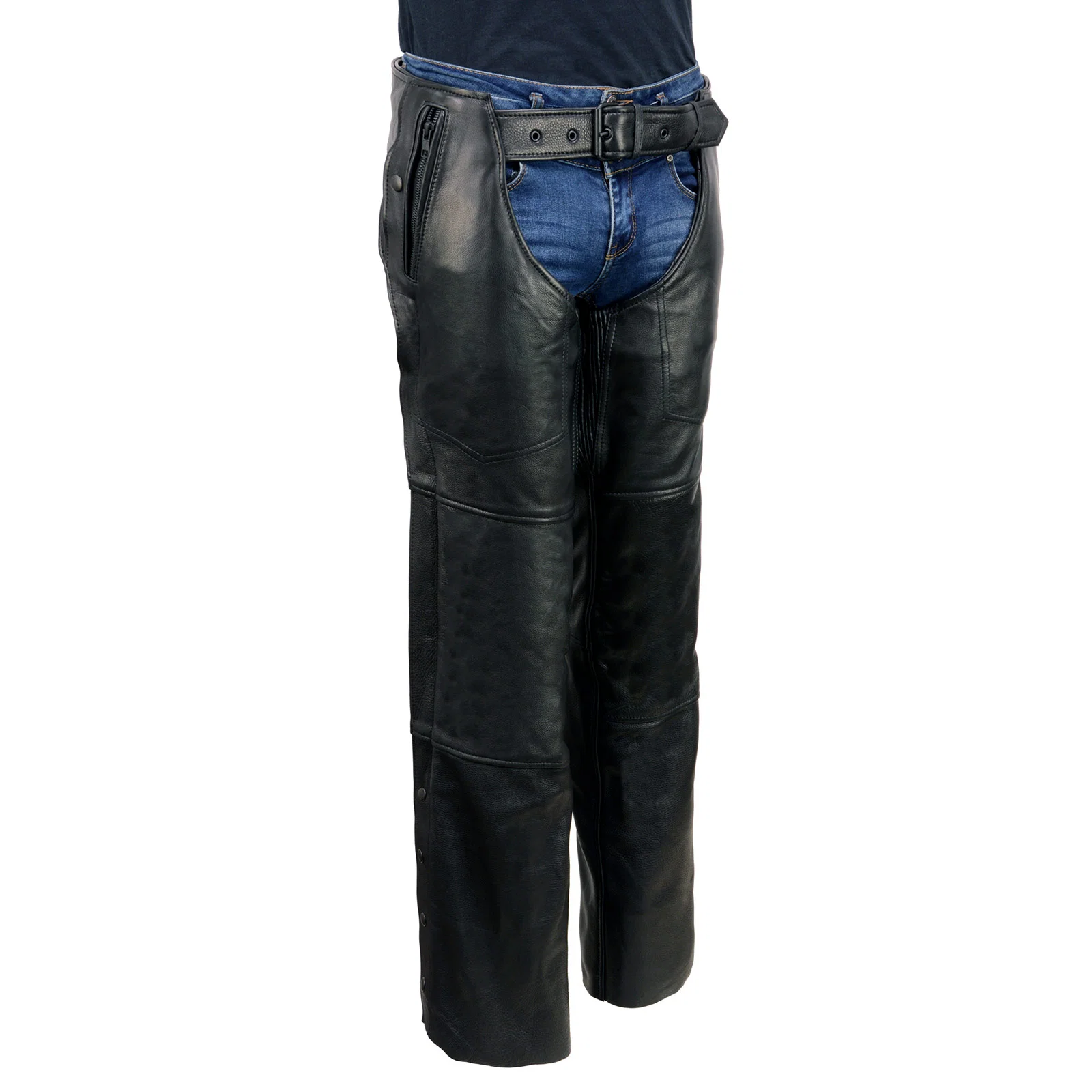 Reliable Milwaukee Leather USA MADE MLM5571 Men’s Black Rough Rider Premium Leather Motorcycle Chaps with Thermal Liner First-Class