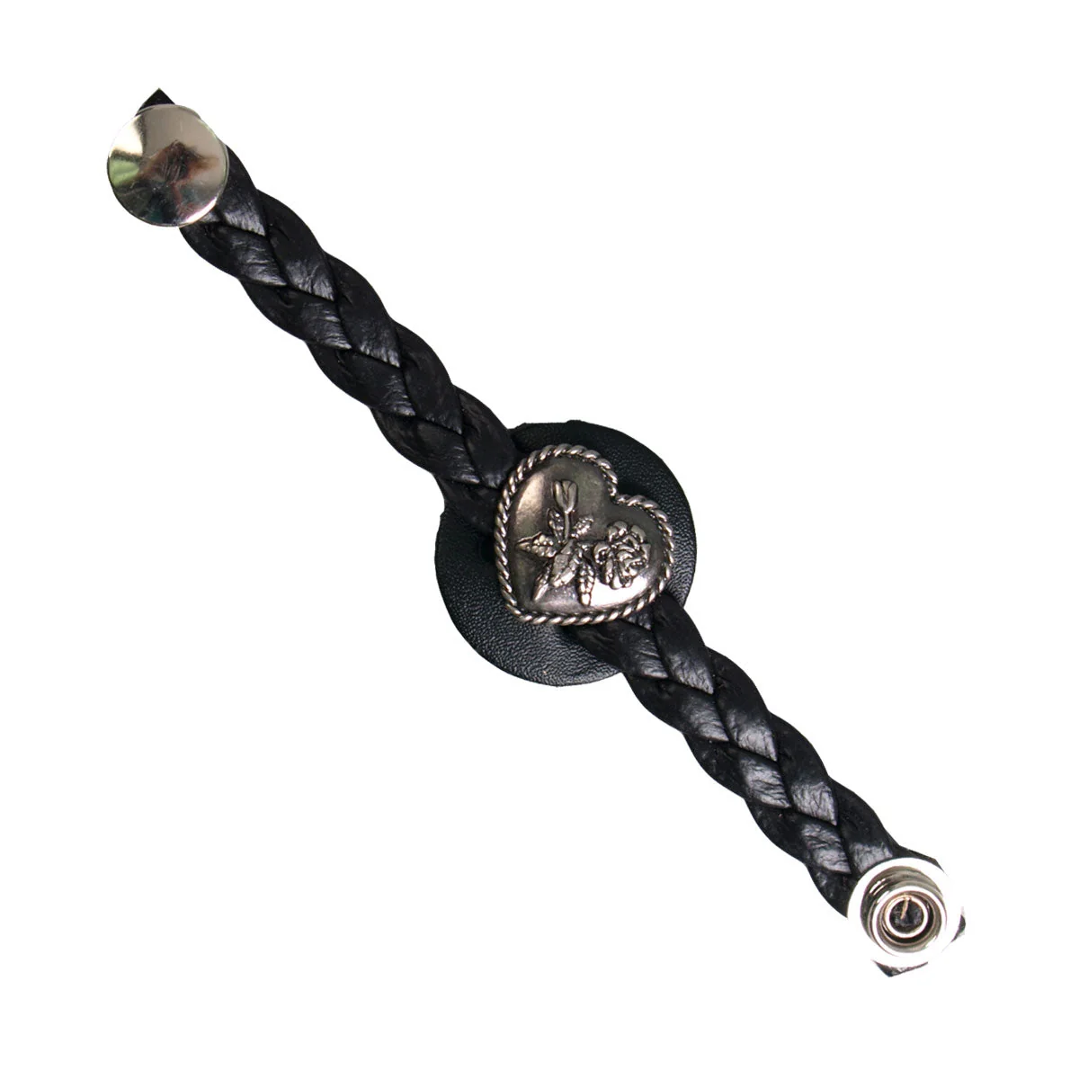 Pure Hot Leathers Braided Heart with Rose Vest Extender VXL1016 Functional