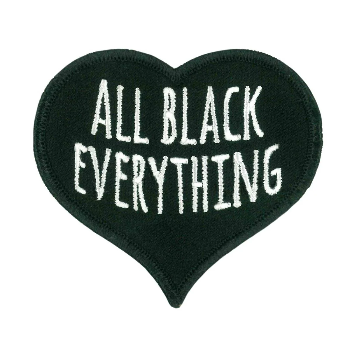 Trendy Hot Leathers PPW1154 All Black Everything Heart Embroidered 3 x 2.6 Patch Prestigious