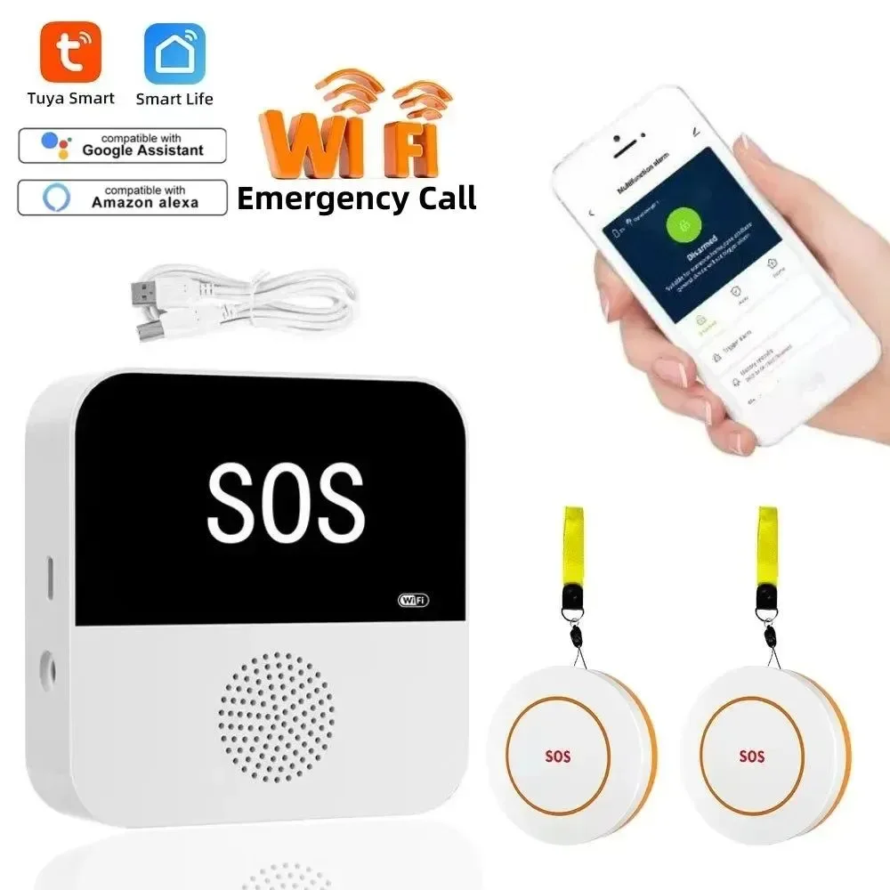 Fashionable Smart WiFi Elderly Caregiver Pager – SOS Call Button Emergency Medical Alert System for Seniors at Home Contemporary