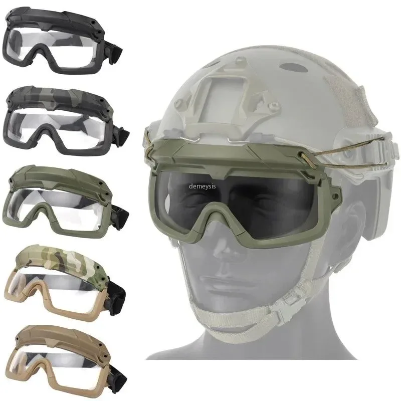 Clean Tactical Windproof Anti-Fog Goggles – Airsoft Paintball Protection for Helmets Easy-to-Use