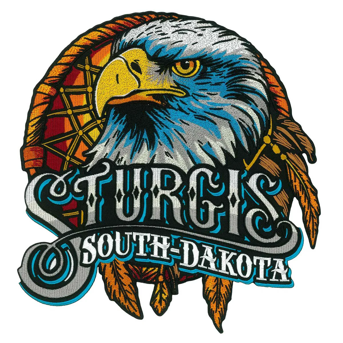 Superior Hot Leathers Sturgis Eagle Feathers 10 Patch PPQ2699 High-Grade
