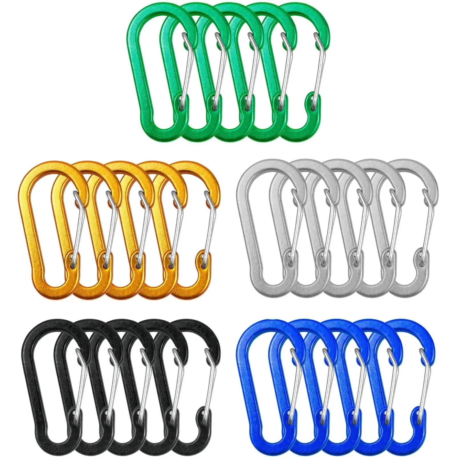 Convenient 5 10 mini mosquetones de aleación de aluminio – Anillos en D para llaveros ies para acampar hacer senderismo pescar y mochilerismo. Expertly Made