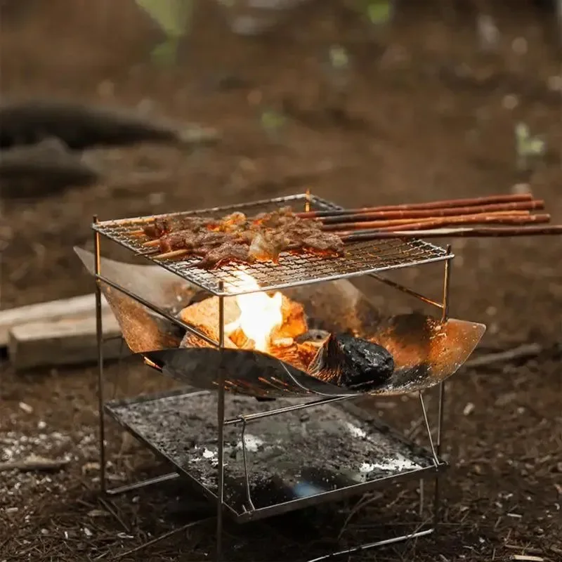 Unique Tienda de campaña plegable en forma de U con estufa de leña y dispositivo de encendido para actividades al aire libre User-Friendly