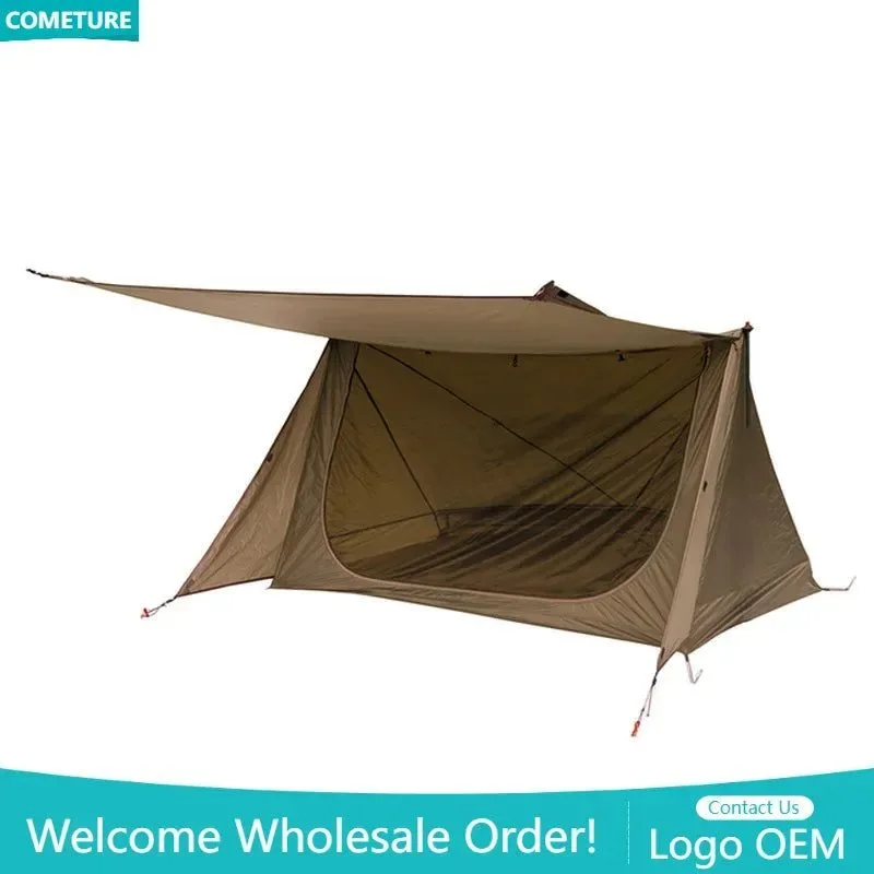 Consistent Tienda de campaña extraligera para 2 personas 3 estaciones refugio portátil para acampar y hacer senderismo Natural