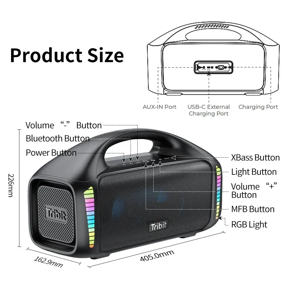 Stylish Altavoz Bluetooth portátil para exteriores – Altavoz impermeable IPX7 – Trekker EssentialsAltavoz Bluetooth portátil para exteriores – Altavoz impermeable IPX7 para fiestas y campamentos con 30 Genuine