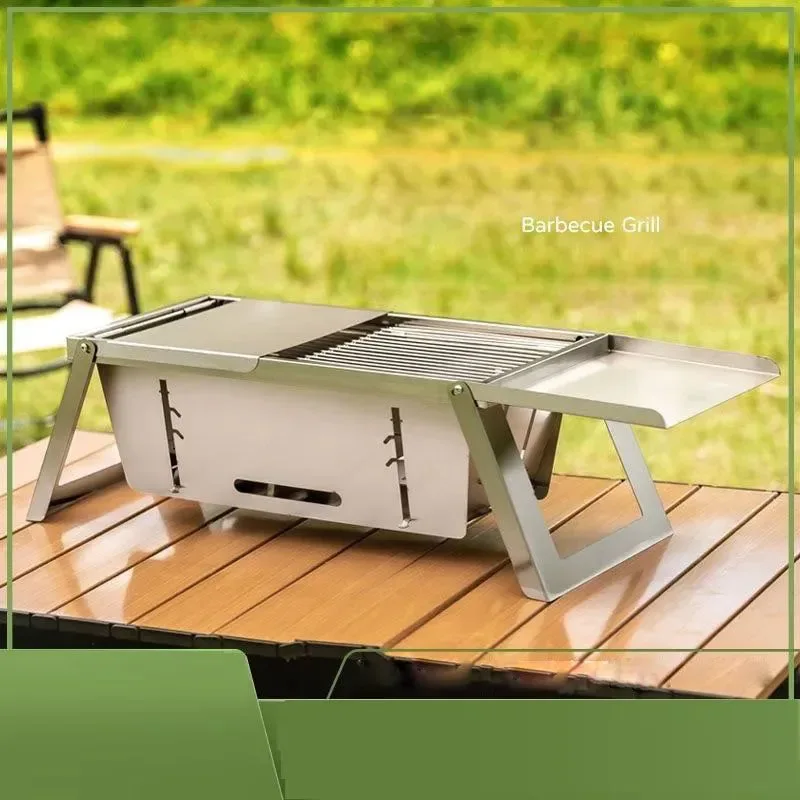 Crafted Parrilla portátil para barbacoa con soporte de acero inoxidable Elite