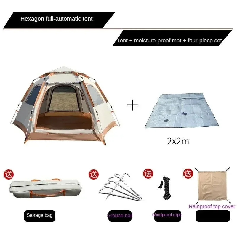 Consistent Tienda de campaña hexagonal impermeable totalmente automática Detailed