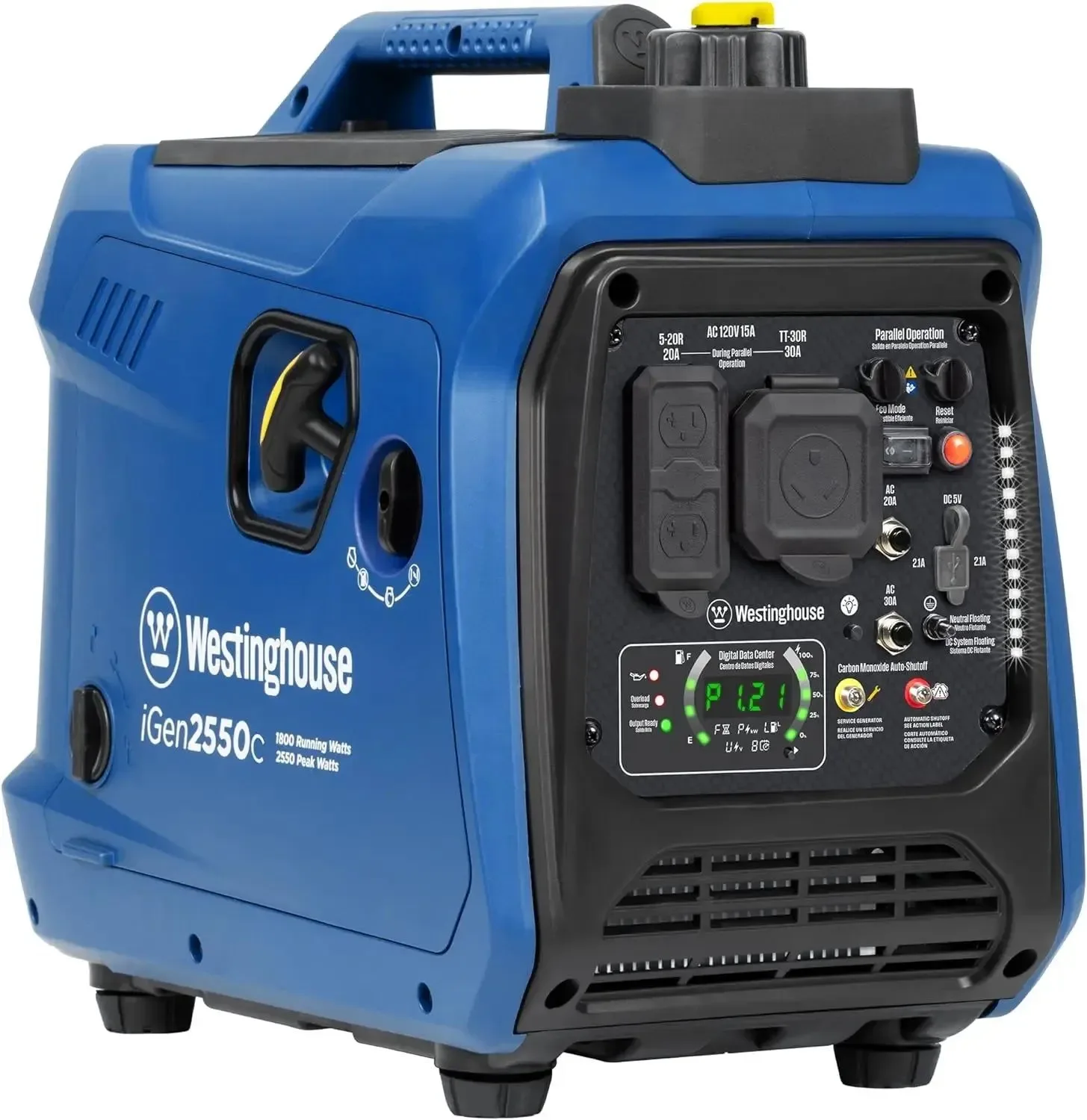 Detailed Generador inversor portátil Westinghouse de 2550 W súper silencioso ligero apto para vehículos recreativos y sensor de CO. Acerca de este artículo Smooth