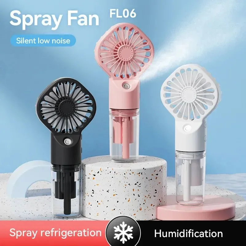 Expertly Made Ventilador nebulizador portátil recargable de mano – Mini aire acondicionado USB a batería para viajes y uso al aire libre Selected