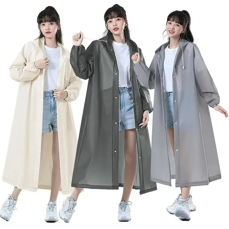 Natural Impermeable largo de EVA para adultos – Poncho impermeable con capucha para hombres y mujeres i para viajes y acampadas. Impermeables largos de EVA para adultos impermeables para hombre y mujer con capucha para viajes y acampadas Sophisticated