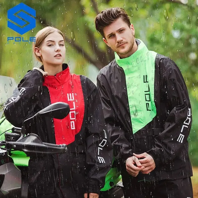 Elite Conjunto de impermeable y transpirable para motocicleta con características reflectantes para conducir bajo la lluvia. Prestigious