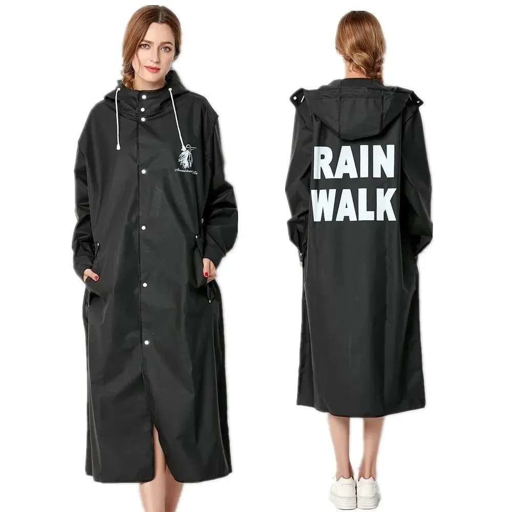 Breathable Poncho impermeable fino negro de talla grande para hombre y mujer – Poncho impermeable delgado para adultos Certified