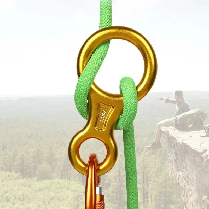 Breathable Mosquetón de escalada en roca de 35 kN – Descensor de rappel de aluminio en forma de 8 para rápel y descenso Carefully Designed