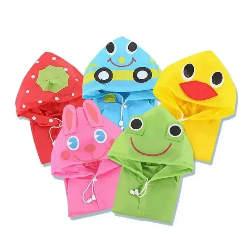 Long-Lasting Poncho impermeable plegable con dibujos de animales para niños – Poncho de lluvia portátil para senderismo Durable