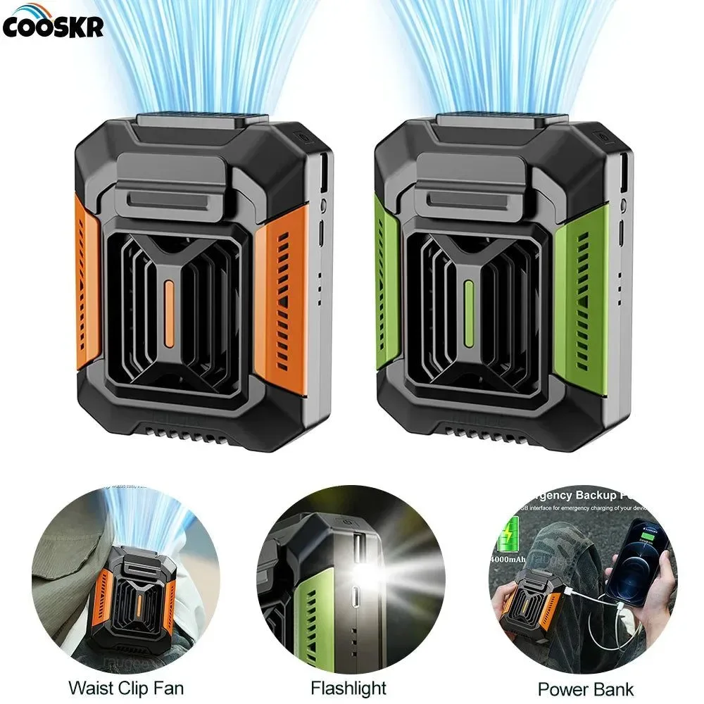 Certified Ventilador portátil con clip para la cintura mini ventilador para colgar en el cuello y la cintura con batería externa y luz LED. Responsible