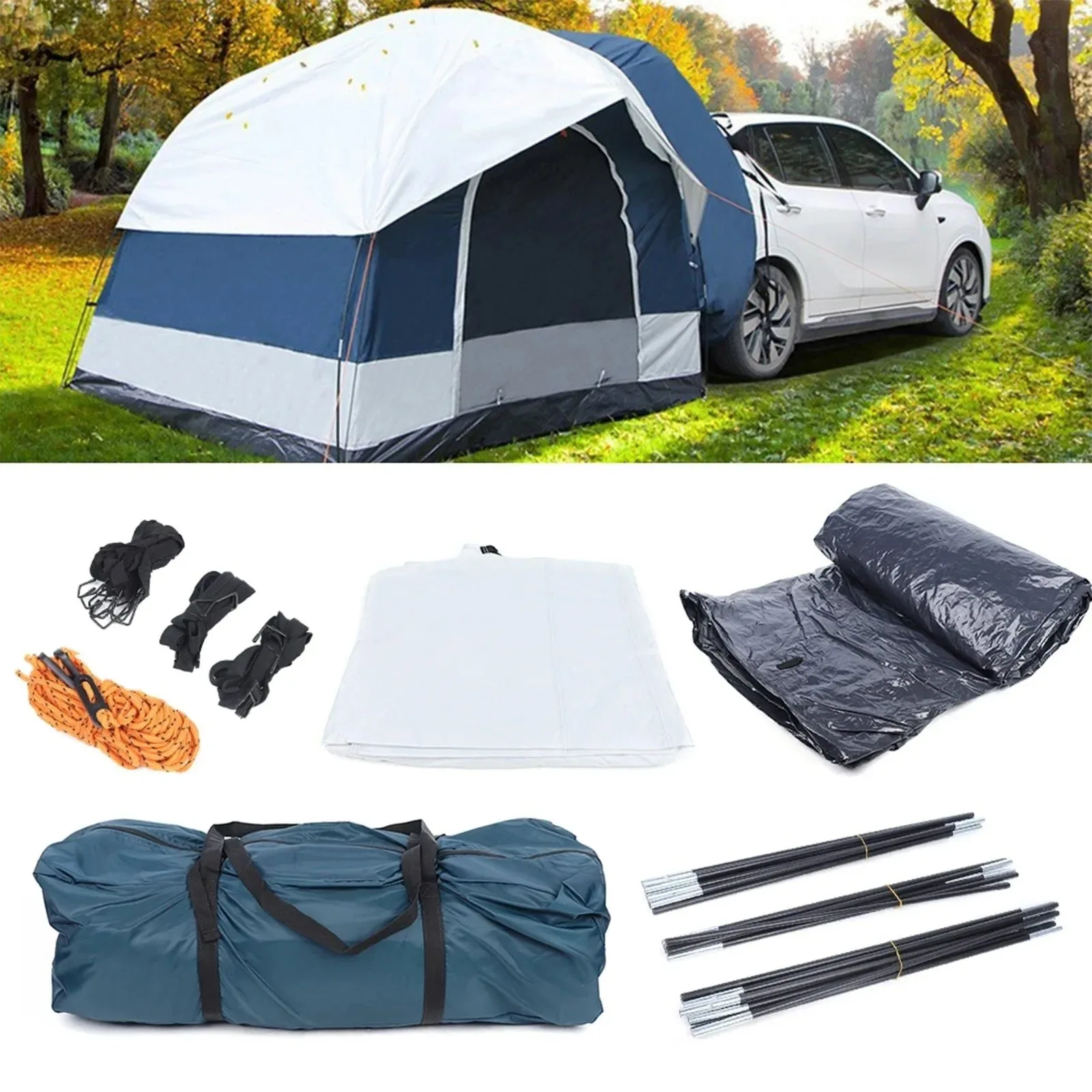 Contemporary Tienda de campaña para SUV de 4 personas – Refugio universal para portón trasero con parasol y mosquitera para acampar Expertly Made
