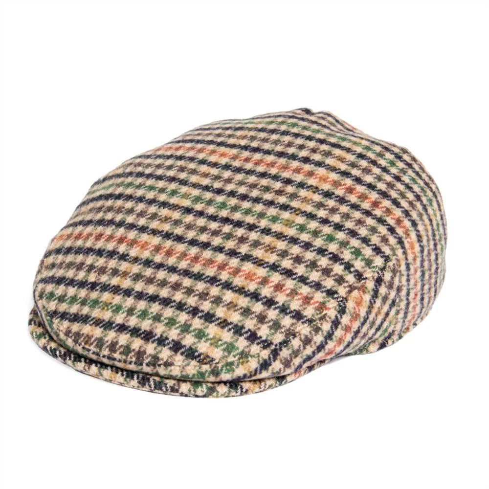 Minimalist Houndstooth Gorra plana Mini Check Tweed Natural