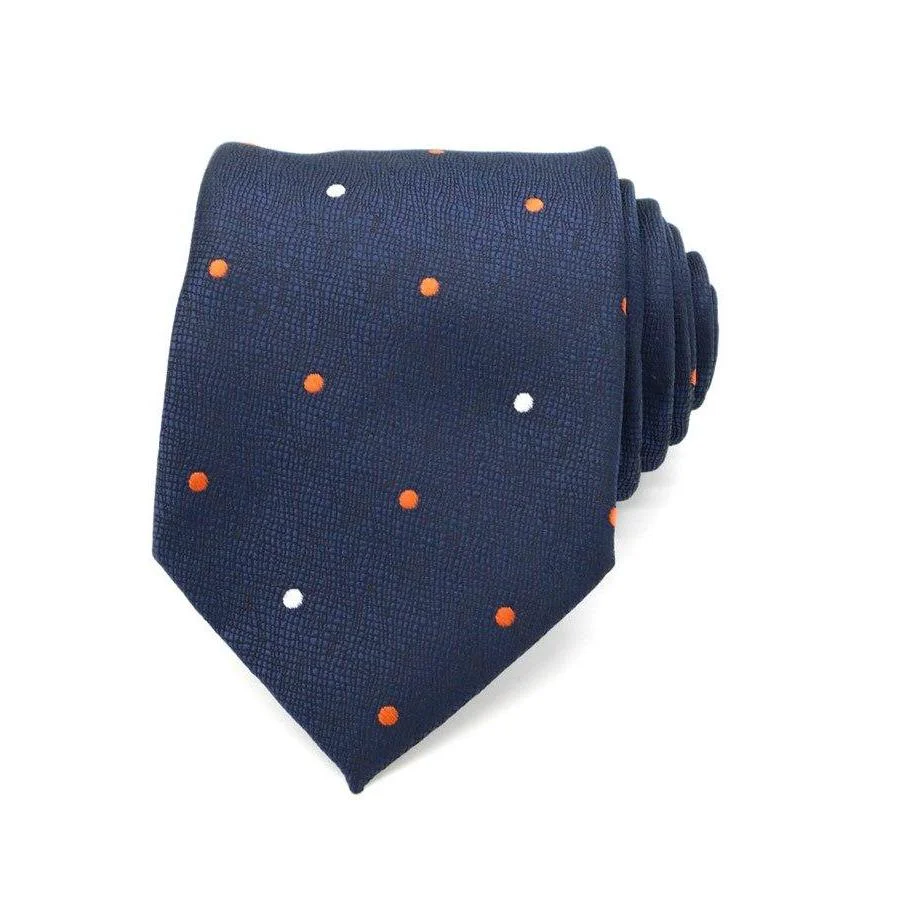 Smart Corbata de seda de lunares azul marino Modern