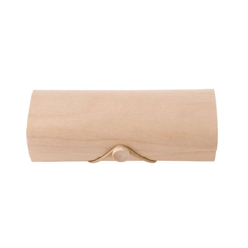 Stylish Estuche rígido minimalista de madera para gafas de sol Green