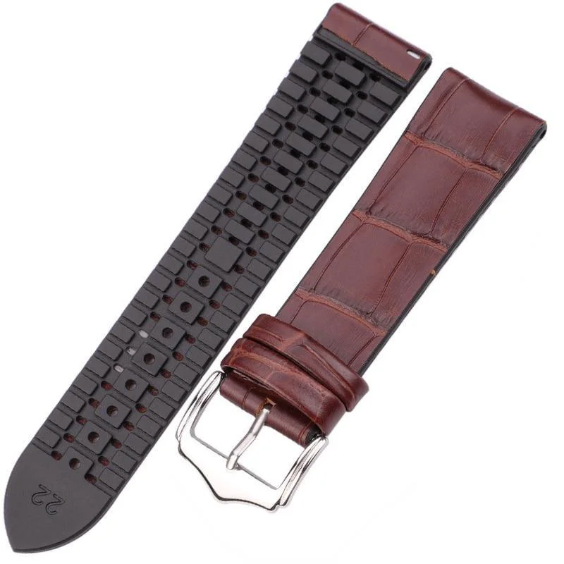 Elite Leandro Correa de reloj híbrida de piel de vaca y silicona Pure