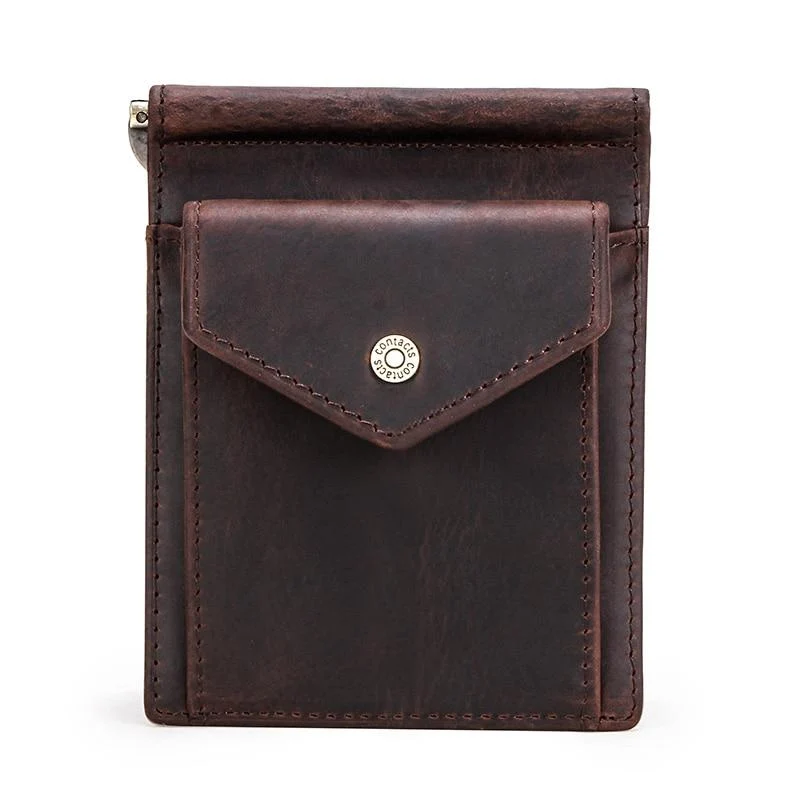 Minimalist Federico Cartera con clip de piel de vaca RFID Smooth