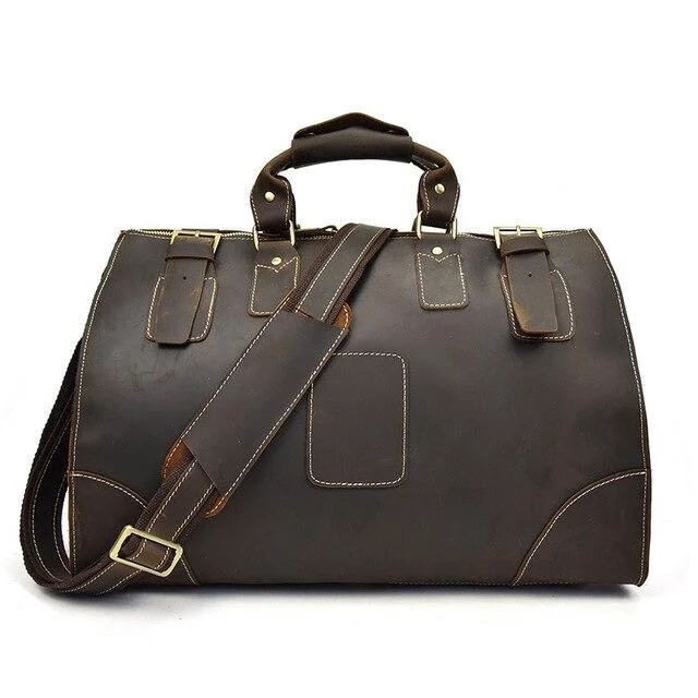 Comfortable Alastair Bolsa de viaje de piel Crazy Horse First-Class