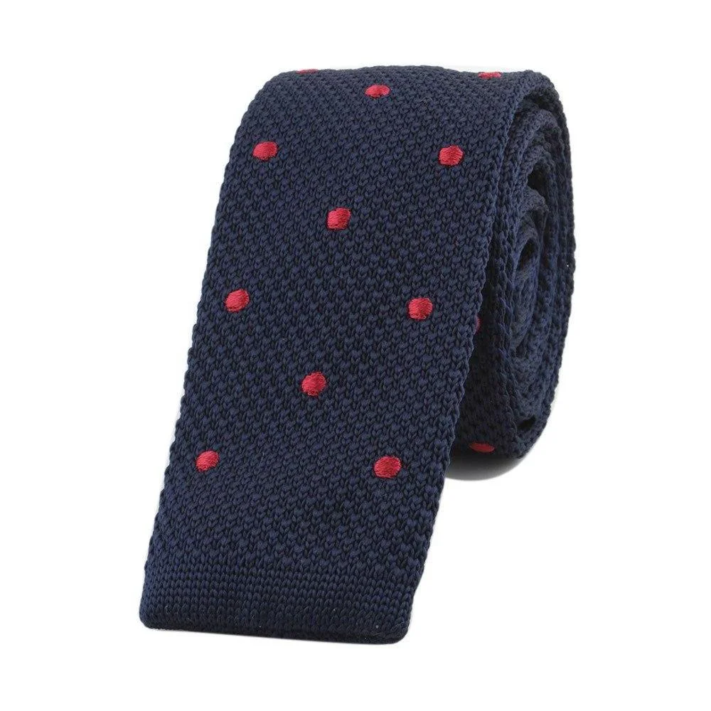 Certified Corbata de punto de lunares con extremo plano Pure